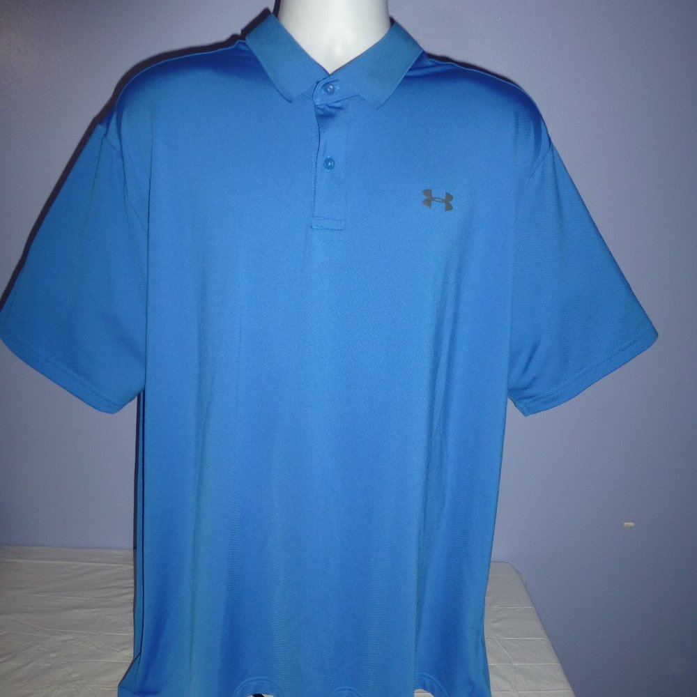 Men Under Armour The Performance Polo Blue Short Sleeve 2XL